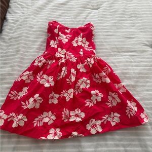Hollister Red Floral Strapless Dress